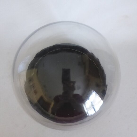 9” DECORATIVE GLASS CLOCHE DISPLAY DOME COVER BLACK WOOD BASE - Picture 7 of 7